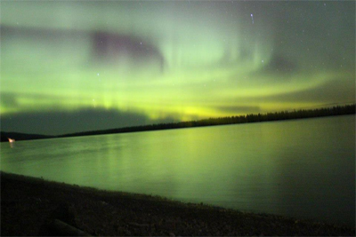 Another perk from teaching in Grayling—the Northern Lights over the Yukon River