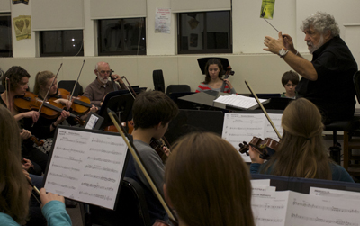 Prof. Baldini leading the Community Orchestra of Keene