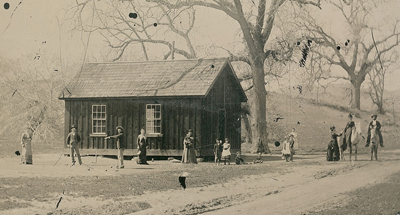 That's Billy the Kid himself, standing second from left.