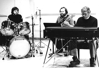 Sterling (left) playing with KSC faculty jazz trio as a student