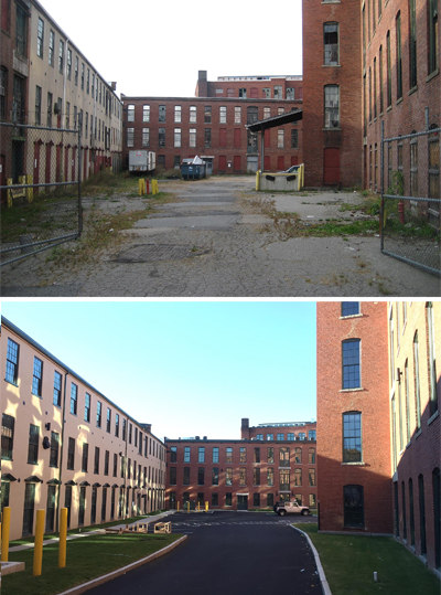 History revived: The Junction Shop before (top) and after.