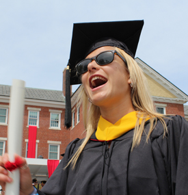 Happy student at graduation.