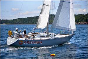 Tim and Wendy Allen aboard the Greyhawk. Photo courtesy of Kate Sfeir.