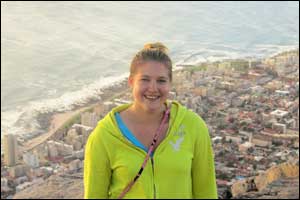 Whitney Cyr on top of Lion Mountain in Cape Town
