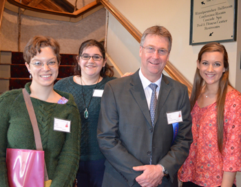 (L-R) Erin Williams, Emma Cote, Professor Stephen Hawes, Susanne Udall