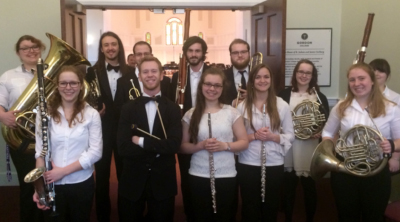 (Front row, l–r:) Hannah Benoit, Devon Larrabee, Danielle St. Amand, Angel Monroe, Rebecca Towne (back row, l–r:) Hailley Dufresne, Conner Thurston, Joe Conti, Justin Young, Sam Irvine, Micayla Mahoney, Caille Carmosino