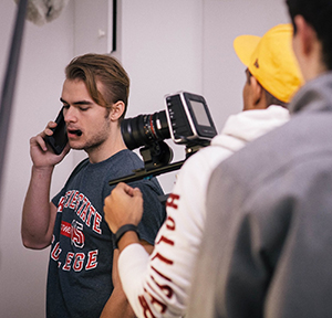 Behind the scenes with Taylor Jorgensen (left)