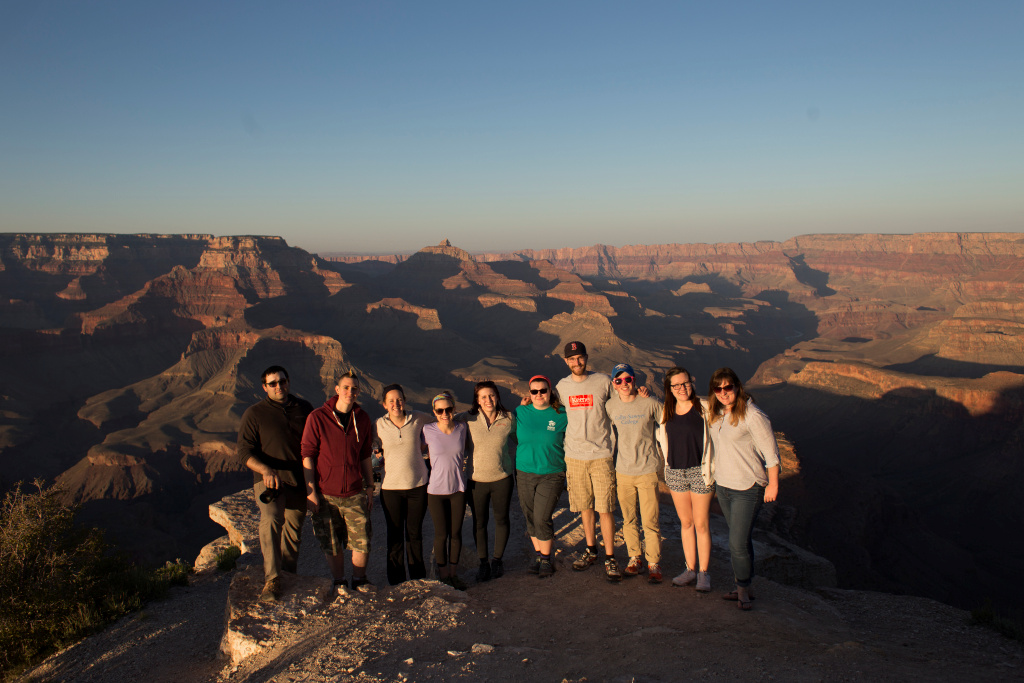 Keene State students, alumni, and staff traveled to Grand Canyon National Park for a new summer Alternative Break service trip. Photo by Will Wrobel.