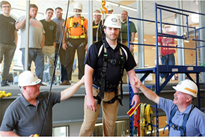 The Technology, Design, and Safety Center’s “Safety Tower” provided participants with hands-on fall protection.