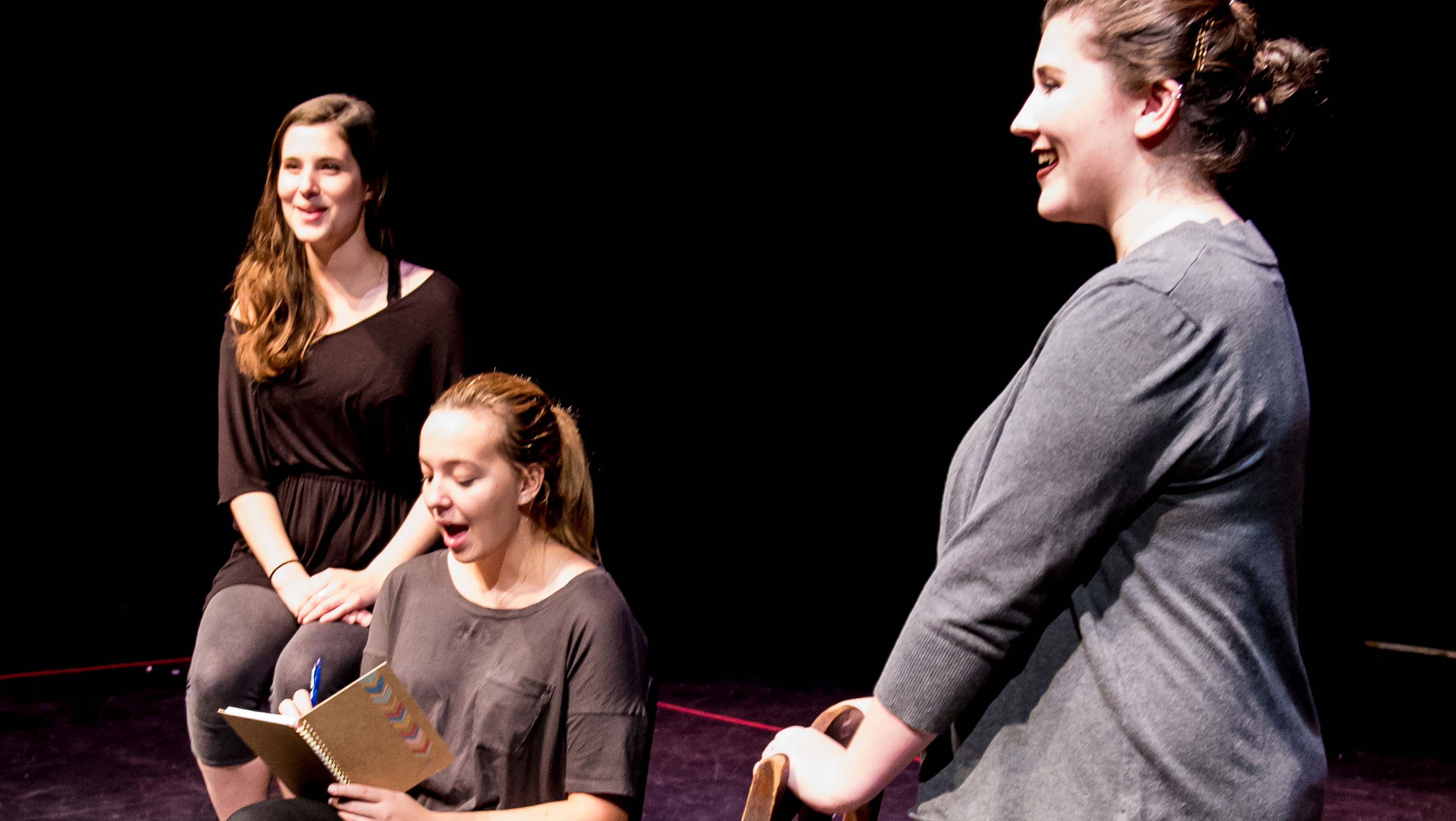 KSC students (from left) Heather Hunt, Emily McIntyre and Amy Lesieur perform the title roles in 