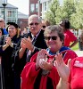 Keene State President Anne Huot clapping in our new first-years