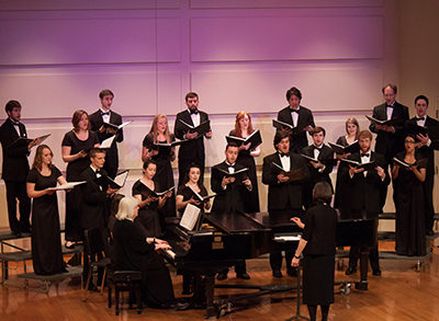 Dr. Sandra Howard leads the KSC Chamber Singers. Photo courtesy of the KSC Music Department