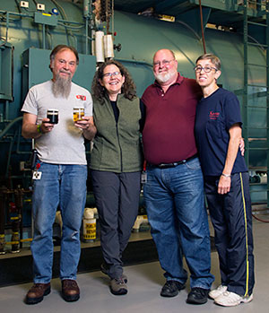 Physical plant staff David Weeks, Cary Gaunt, Bill Rymes and Diana Duffy