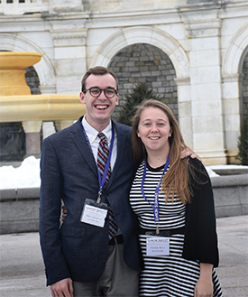 Tanner Semmelrock ’16 and Charlotte Meyers ’16 at the Capitol (courtesy photo)