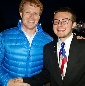 Massachusetts Congressman Joseph P. Kennedy III (left) with KSC student Joseph Stallcop