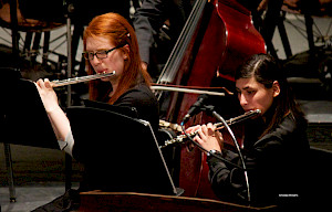 KSC students play flute in the Concert Band.