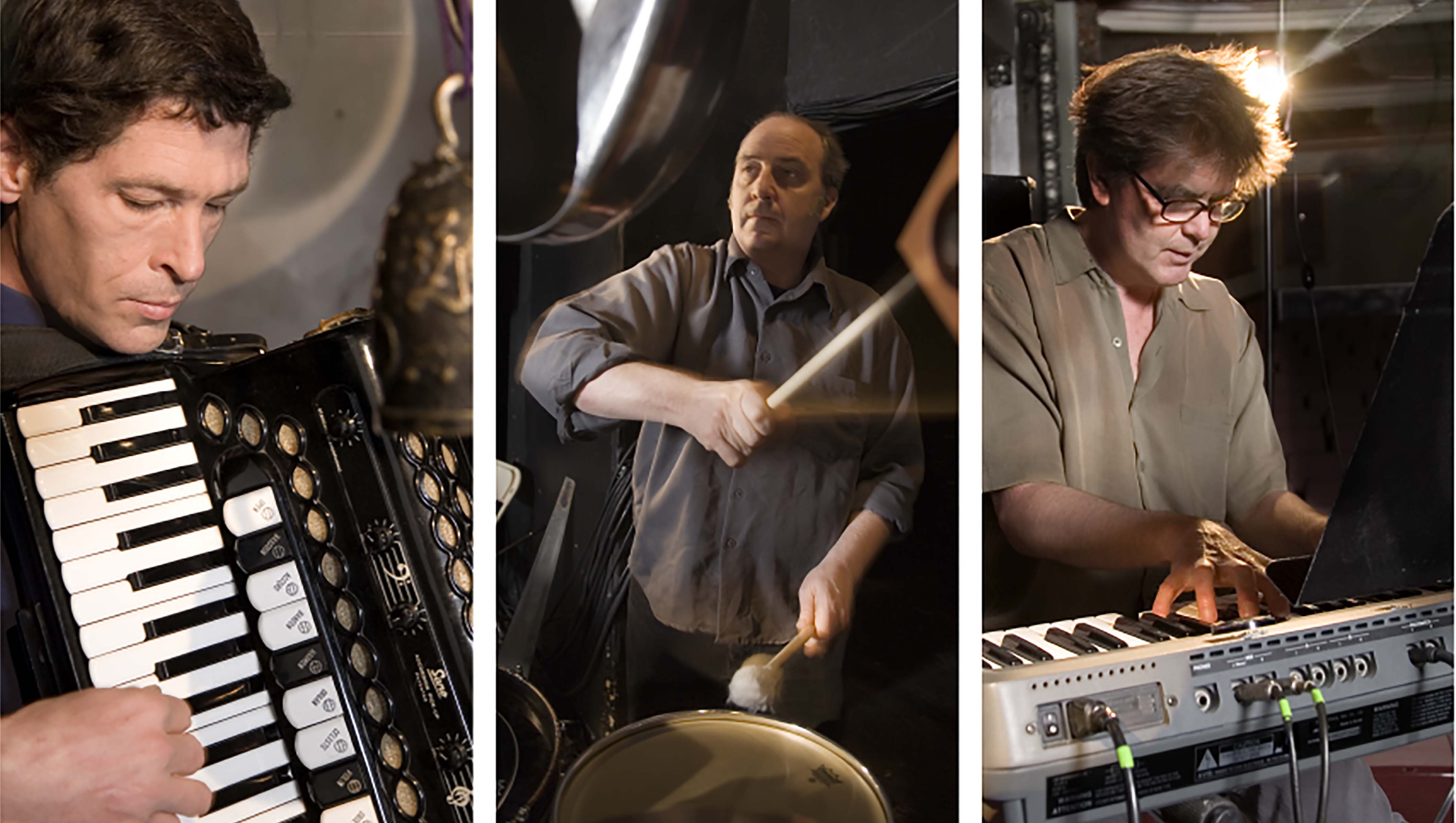 Alloy Orchestra performs an original film score during the screening of The Black Pirate.