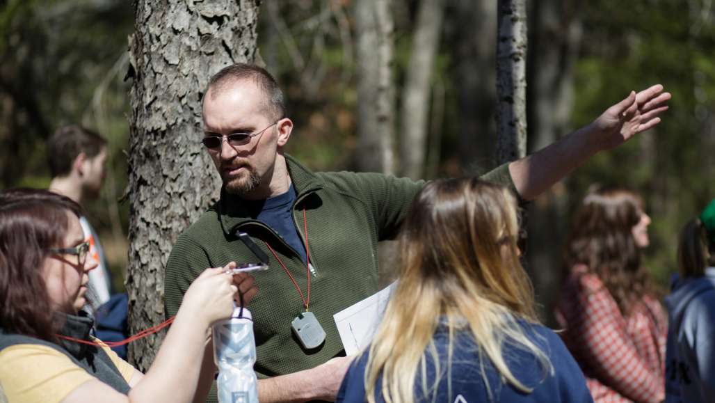 Advanced geography class outdoors