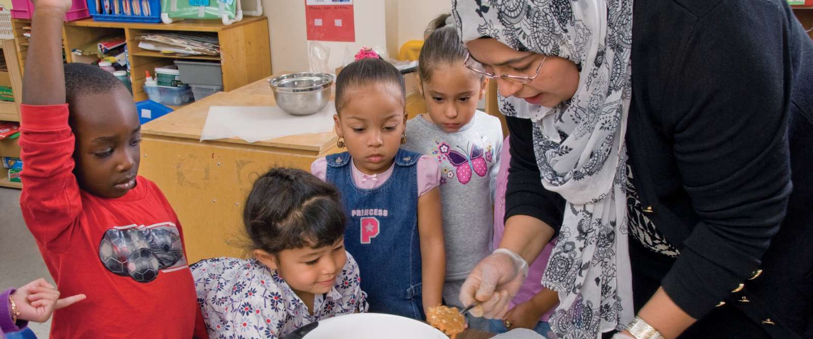 Kids making cookies