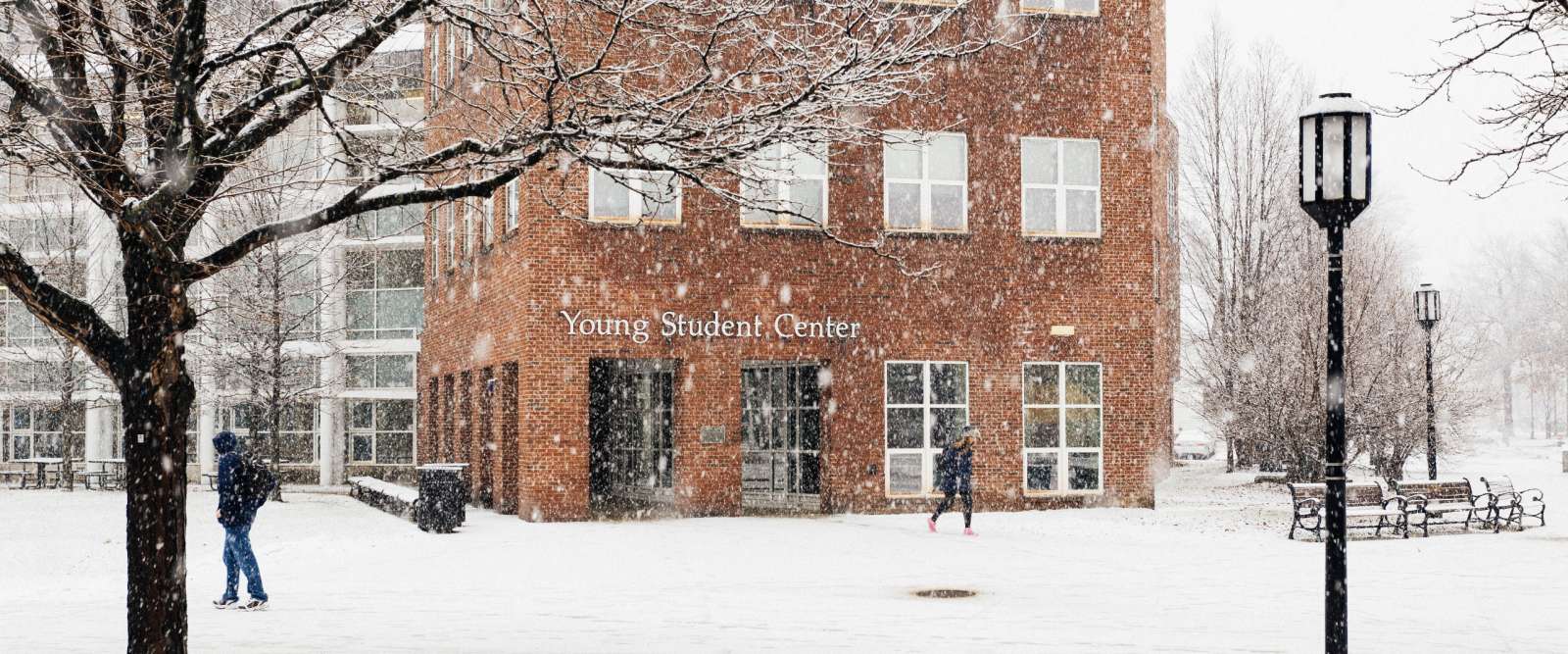 Snowfall on campus