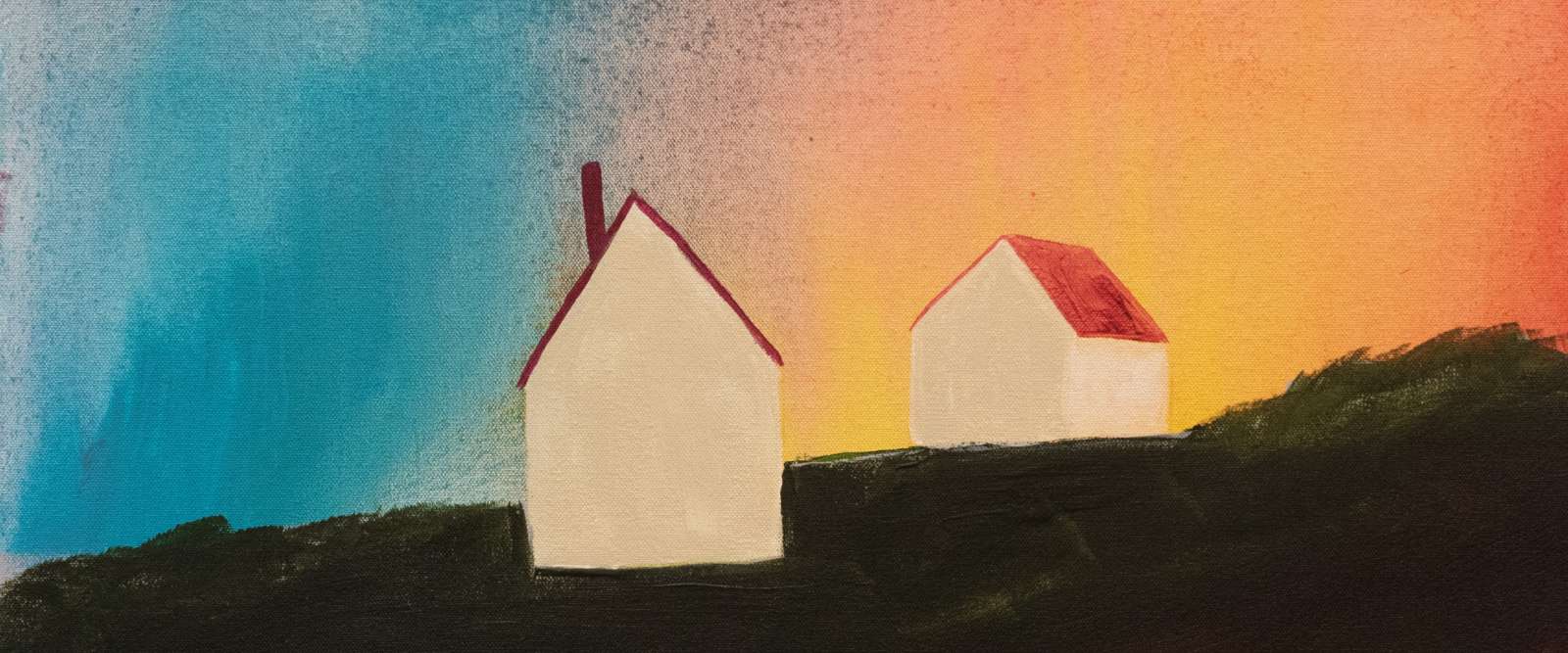Painting of houses by Frankie Brackley-Tolman