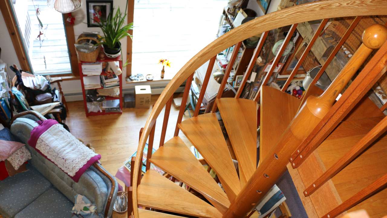Looking down the spiral stair