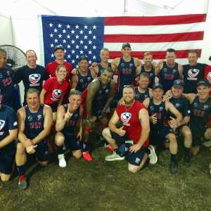 Sam Jones ’18 (first row, red shirt) with Team USA Rugby in Malaysia. Photo courtesy of Sam Jones.