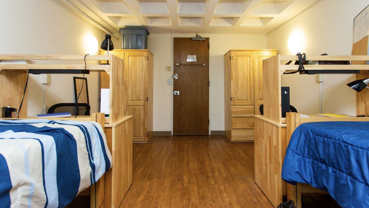 Carle Hall, dorm room, looking toward door