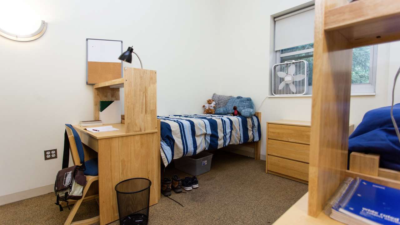 One Butler Court dorm room, facing left from door.