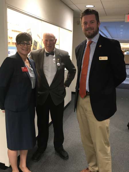 Keene State President Melinda Treadwell with David Westover and George Hansel