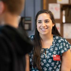 Lauren Mariano student teaching at Hinsdale Elementary School