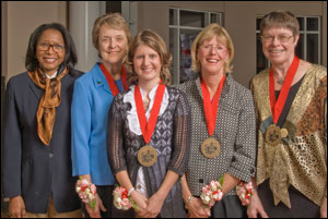 Photo by Mark Corliss; Left to right: Helen Giles-Gee, Jane Difley, Jaclyn Vehlies, Susan Margraf, Suzette Borden