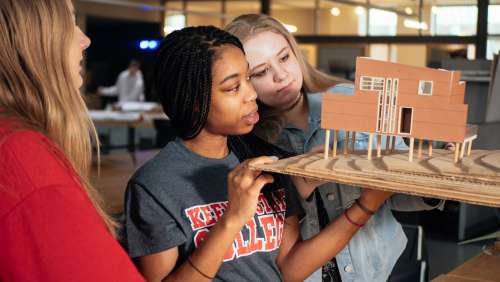 Architecture Students with model