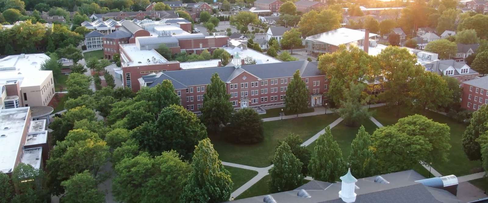 Aerial shot of campus