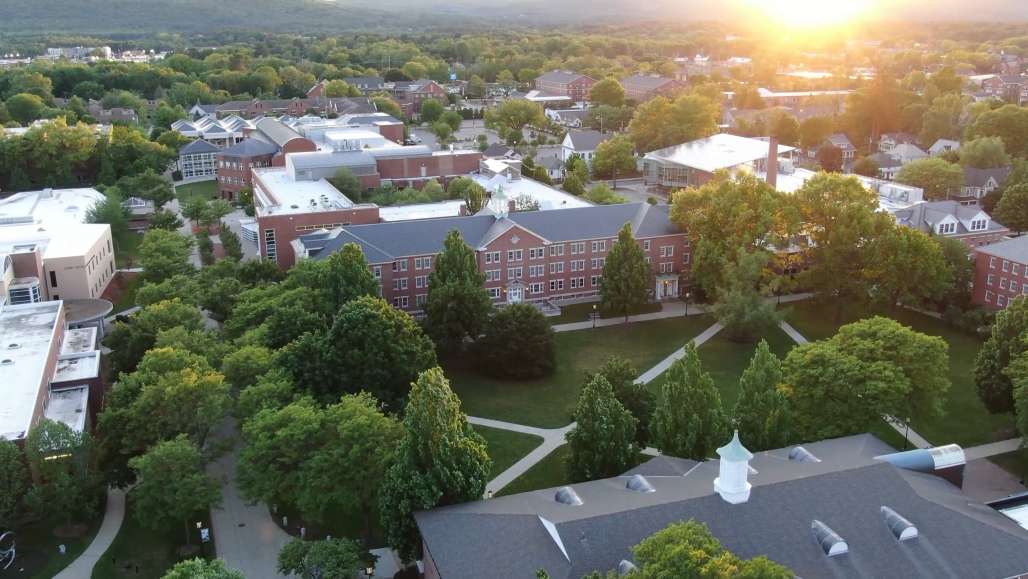 Aerial shot of campus