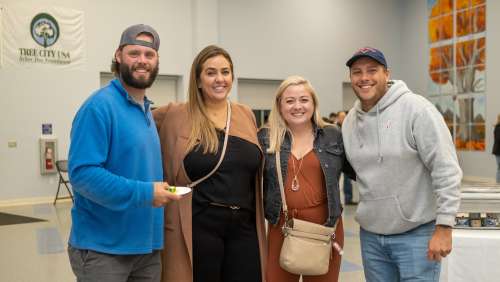 Jocelyne Cummings '09 and friends at KSC Men's Hockey vs. UNH