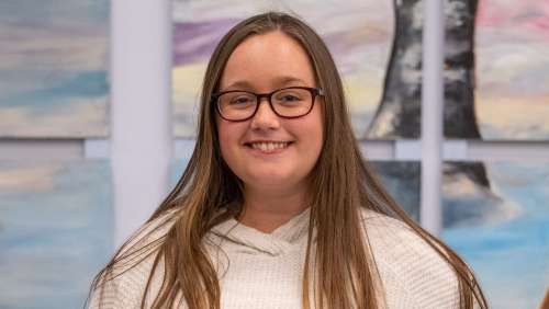 Allison Whitehead '21 visits Keene State during Alumni Weekend 2021