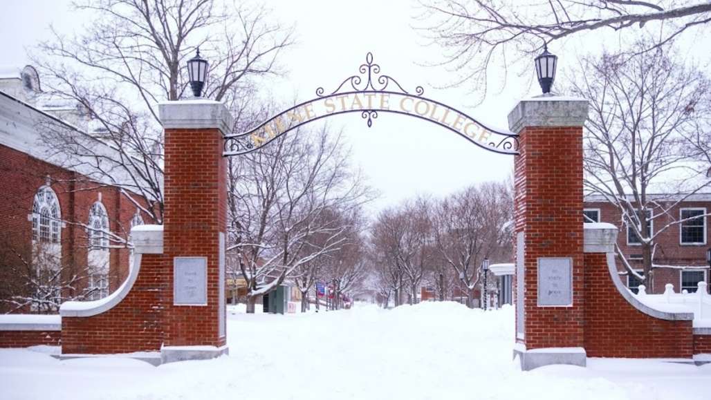 Keene State Archway in Snow