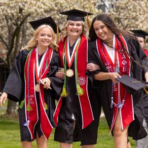 Students gather before the 2022 Commencement ceremony