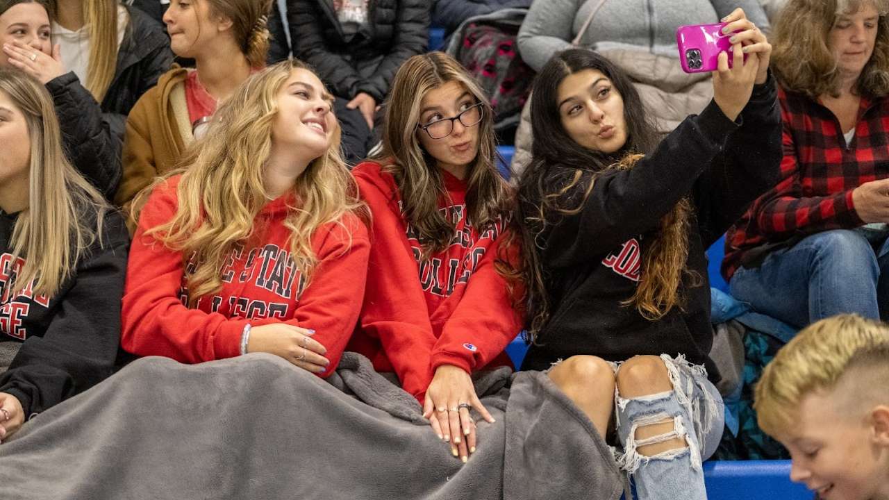 Students at Hockey Game