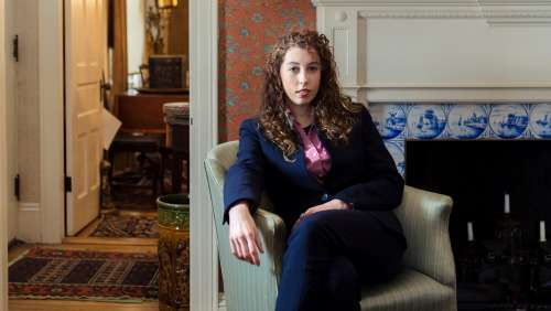 Sofia Thornblad '17 sits in the Horatio Colony House Museum before she leaves for her new position in Tulsa, OK