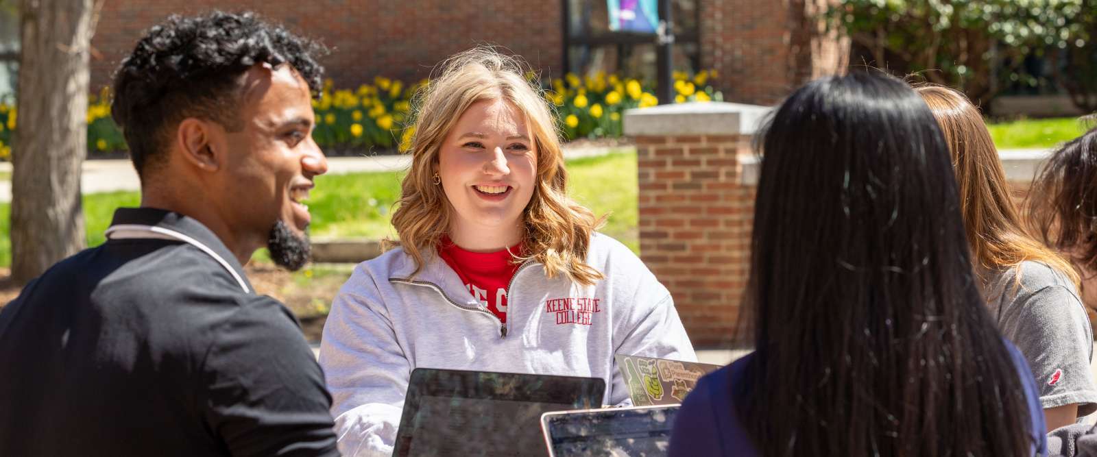 Students studying outdoors