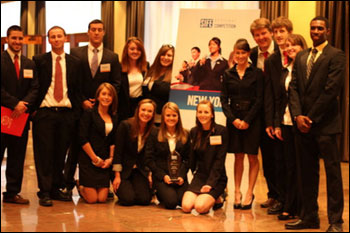 KSC management students with their trophy at the SIFE Regional Competition