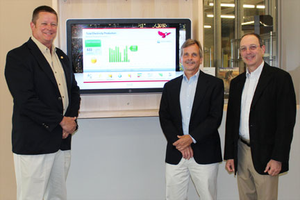 l-r: Rob Therrien, president of the Melanson Company, Pierre LeBlanc, president of Engleberth Construction, and Dr. Jay Kahn, KSC interim president.