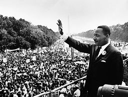 Martin Luther King Jr. addresses a crowd from the steps of the Lincoln Memorial where he delivered his famous, “I Have a Dream,” speech during the Aug. 28, 1963, march on Washington, D.C. | via Wikimedia Commons