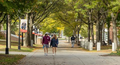 Students walking down Appian Way